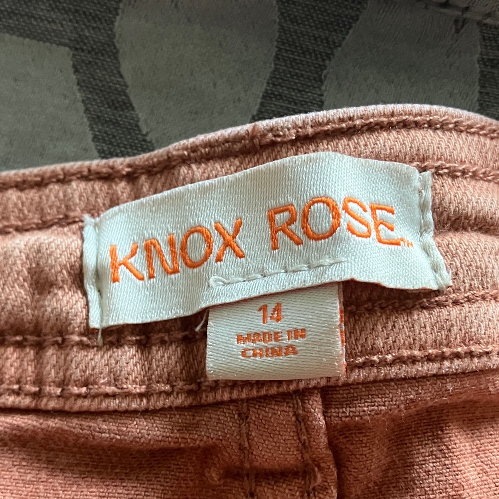 Knox Rose Women's Coral Straight Leg Jeans - Picture 2 of 8